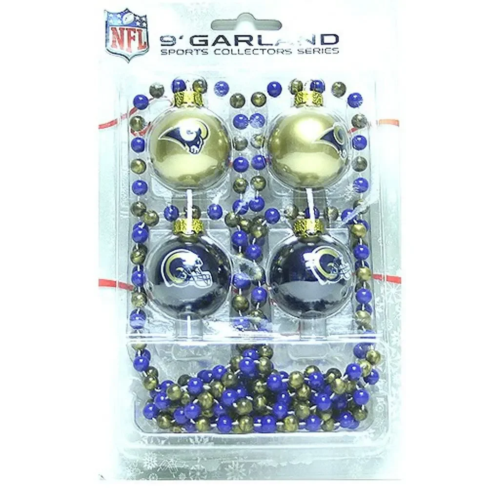 Los Angeles Rams 9' Christmas Garland Tree Ornaments Super Bowl Decorative